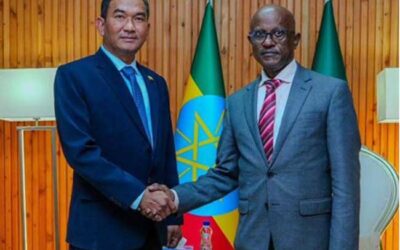 Ambassador of the Republic of the Union of Myanmar to Ethiopia pays a courtesy call on H.E. Ambassador Mr. Hadera Abera, State Minister of Foreign Affairs for Political and Economic Affairs of the Federal Democratic Republic of Ethiopia