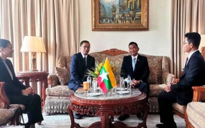 H.E. U Aung Min Oo, Myanmar Ambassador receives H.E. Mr. Faizal Chery Sidharta, Indonesian Ambassador