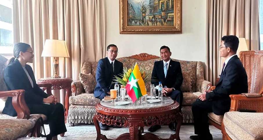 H.E. U Aung Min Oo, Myanmar Ambassador receives H.E. Mr. Faizal Chery Sidharta, Indonesian Ambassador