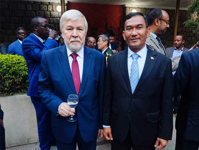 H.E U Aung Min Oo, Myanmar Ambassador to the Federal Democratic Republic of Ethiopia attends the National Day of Russian Federation