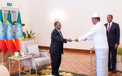 U Aung Min Oo Presents Credentials to President of the Federal Democratic Republic of Ethiopia
