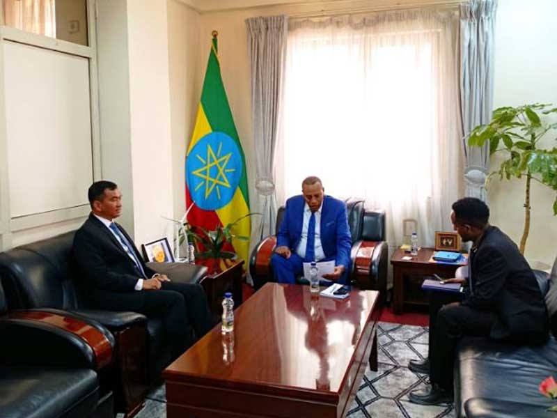 Myanmar Ambassador pays a courtesy call on the Director General of the Ethiopian Ministry of Foreign Affairs